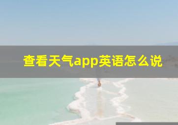 查看天气app英语怎么说