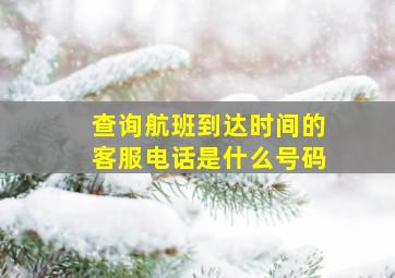 查询航班到达时间的客服电话是什么号码