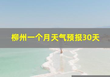 柳州一个月天气预报30天