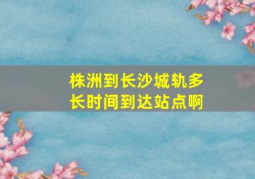 株洲到长沙城轨多长时间到达站点啊