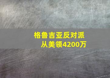 格鲁吉亚反对派从美领4200万