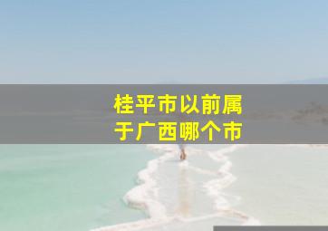 桂平市以前属于广西哪个市