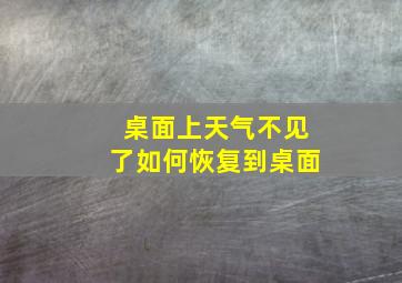 桌面上天气不见了如何恢复到桌面