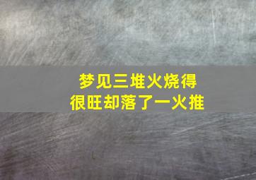 梦见三堆火烧得很旺却落了一火推