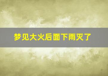 梦见大火后面下雨灭了