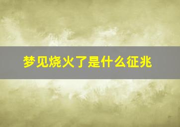 梦见烧火了是什么征兆