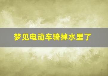 梦见电动车骑掉水里了