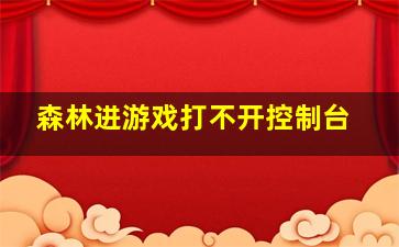 森林进游戏打不开控制台