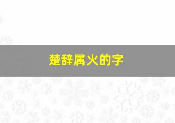 楚辞属火的字