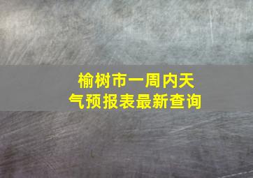 榆树市一周内天气预报表最新查询