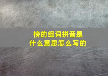 榜的组词拼音是什么意思怎么写的