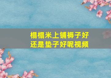 榻榻米上铺褥子好还是垫子好呢视频