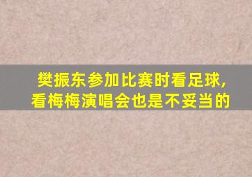 樊振东参加比赛时看足球,看梅梅演唱会也是不妥当的