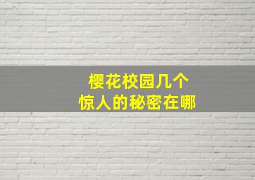 樱花校园几个惊人的秘密在哪