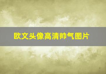 欧文头像高清帅气图片