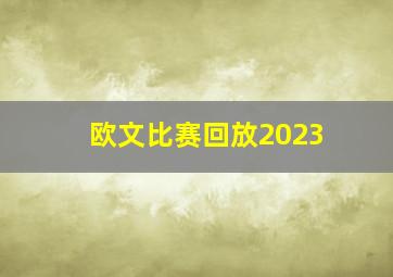 欧文比赛回放2023