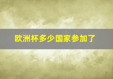 欧洲杯多少国家参加了