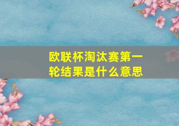 欧联杯淘汰赛第一轮结果是什么意思