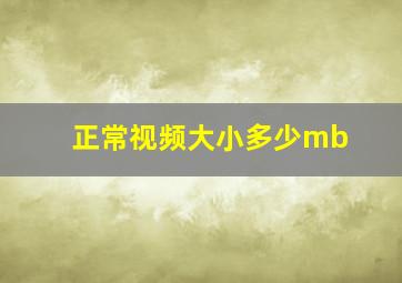 正常视频大小多少mb