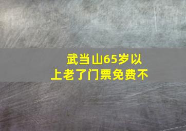 武当山65岁以上老了门票免费不