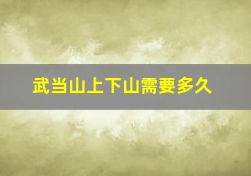 武当山上下山需要多久