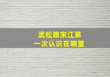 武松跟宋江第一次认识在哪里