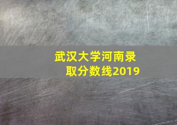 武汉大学河南录取分数线2019