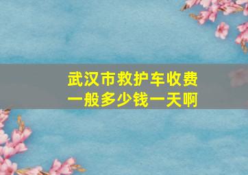 武汉市救护车收费一般多少钱一天啊