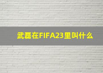 武磊在FIFA23里叫什么