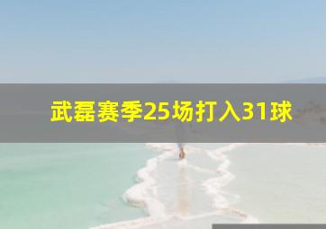 武磊赛季25场打入31球