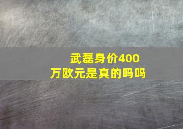 武磊身价400万欧元是真的吗吗