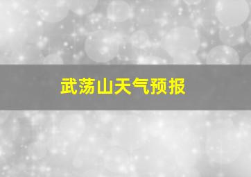 武荡山天气预报