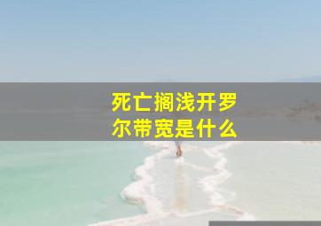 死亡搁浅开罗尔带宽是什么