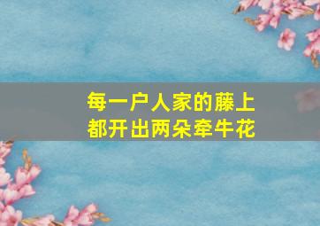 每一户人家的藤上都开出两朵牵牛花