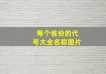 每个省份的代号大全名称图片