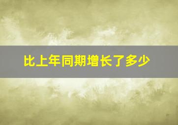 比上年同期增长了多少