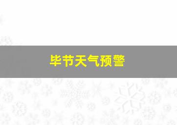 毕节天气预警