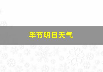 毕节明日天气