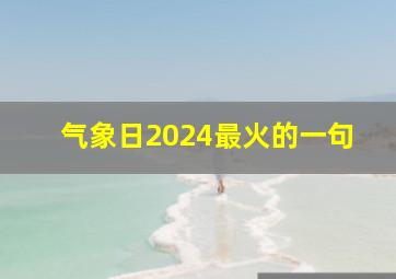 气象日2024最火的一句