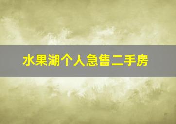 水果湖个人急售二手房