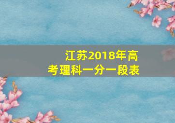 江苏2018年高考理科一分一段表