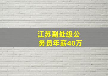 江苏副处级公务员年薪40万