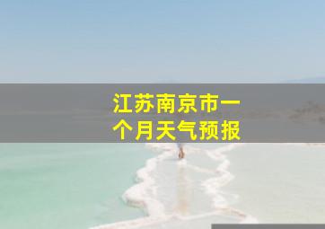 江苏南京市一个月天气预报