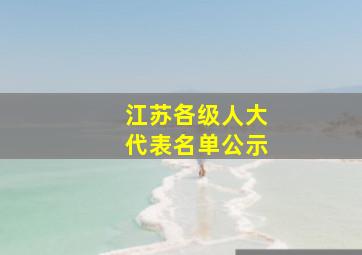 江苏各级人大代表名单公示