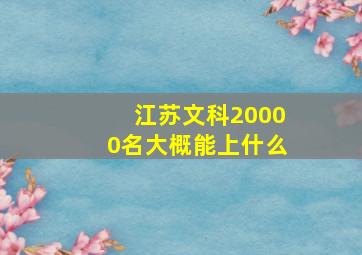 江苏文科20000名大概能上什么