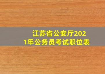 江苏省公安厅2021年公务员考试职位表