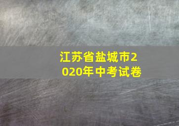 江苏省盐城市2020年中考试卷