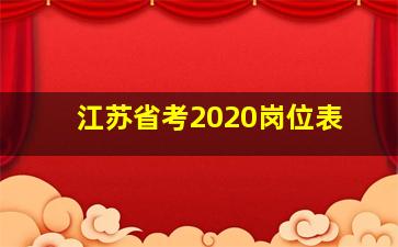 江苏省考2020岗位表