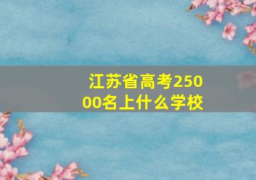 江苏省高考25000名上什么学校