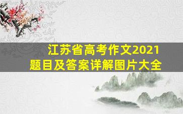 江苏省高考作文2021题目及答案详解图片大全